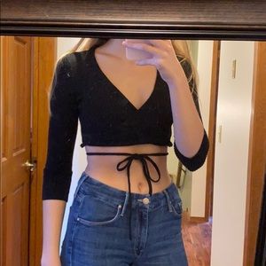cropped wrap shirt